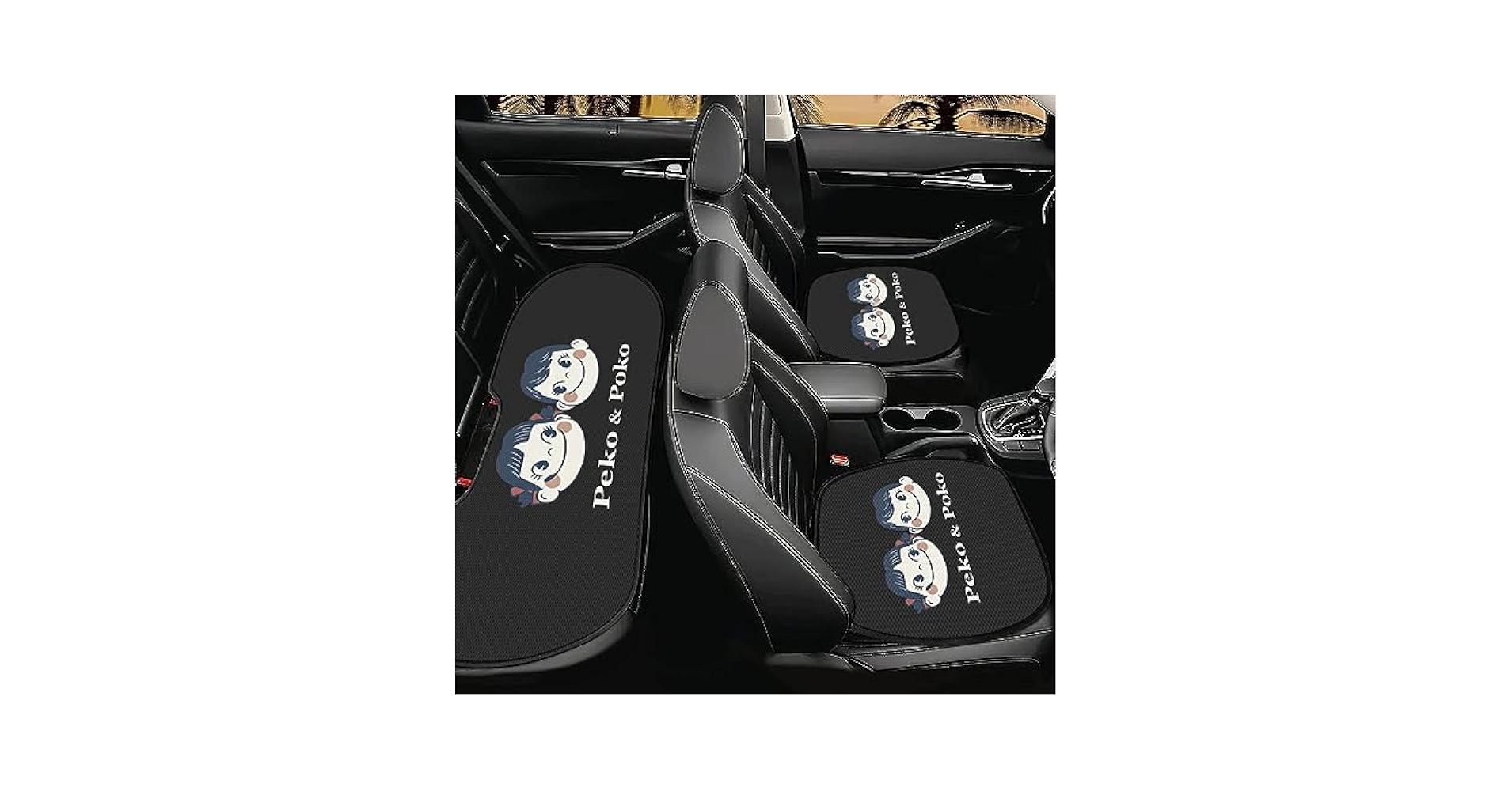 不二家 - 新品✨ペコちゃん❤️カーシート　インテリア　セット Amazon.co.jp: ペコちゃん 車用 シートカバーセット カーシート